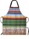 WONDERTIFY Mexican Style Apron - Traditional Colorful Lines Bib Apron with Adjustable Neck for Cooking, Baking, BBQ