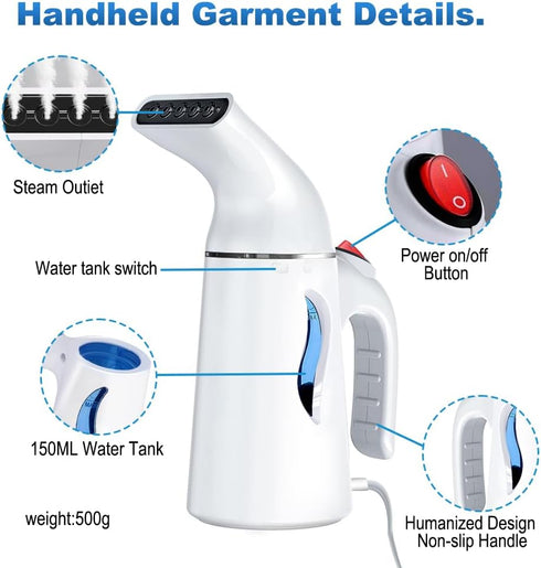 S·K·G SOUKENGEN Steamer for Clothes, Garment Steamer, Wrinkles Remover for Clothing, 150ml Portable Travel Steam Iron,110V,Strong Penetrating Steam, Removes Wrinkle, for Home, Office and Travel by Generic