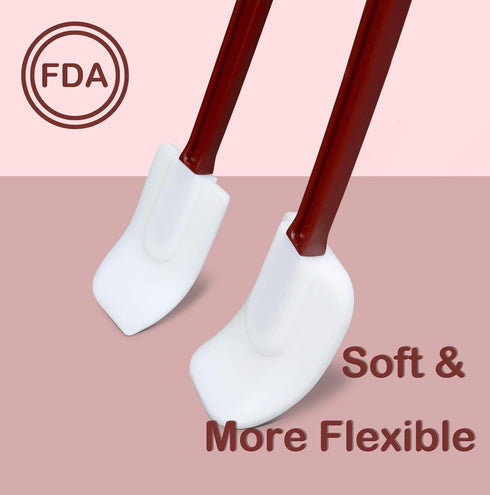 Silicone Spatulas Heat Resistant, Heavy Duty Rubber Spatulas Set for Kitchen Use, Silicone Cooking Utensils (13.5 INCH)