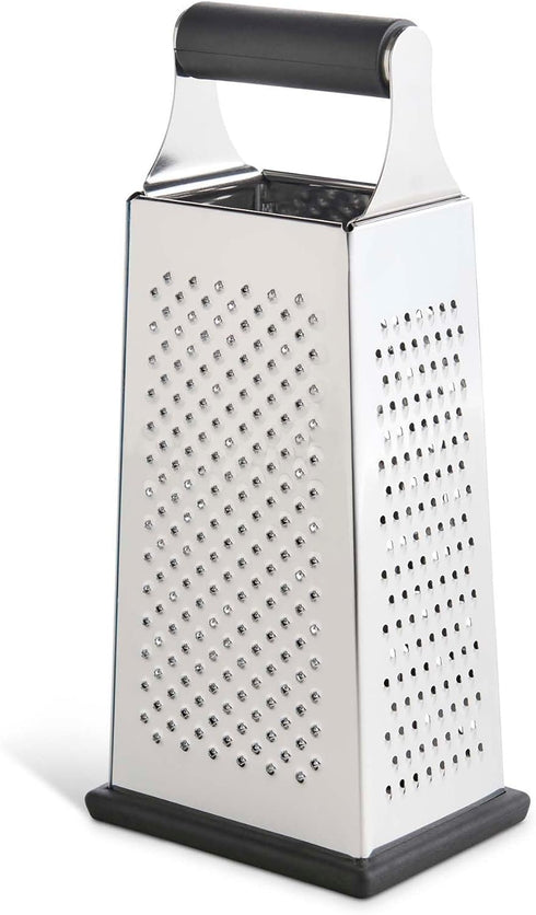 HIC Kitchen Professional Grater Zester, Stainless Steel, Non-Slip Base, 4 Multi-Grating Surfaces