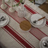 ArtBud 60"70"(4-6 White Red Tablecloth Cotton Linen Farmhouse Table Cover Soft Washable Table Top for Parties Coffee