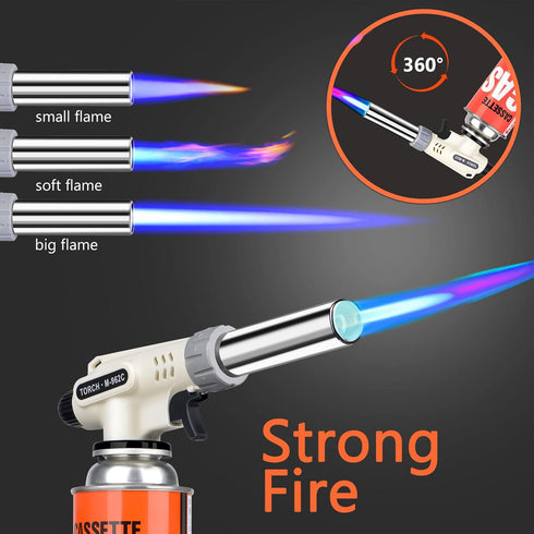 Culinary Professional Kitchen Butane Torch, Upgrade Creme Brulee Blow Torch for Cooking, Adjustable Flame