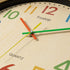 Foxtop 12 Inch Silent Kids Wall Clock - Non-Ticking Battery Operated Colorful Clock for Nursery & Classroom