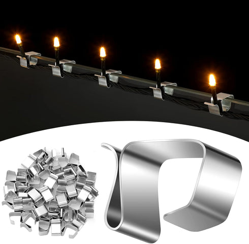 50 Pcs Lights Gutter Hook Clips for Hanging Outdoor Holiday Galvanized Lights