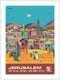 Vintage Airline Travel Poster - Jerusalem Israel via El Al Airlines by Peri Rosenfeld c.1970s, 12x16in