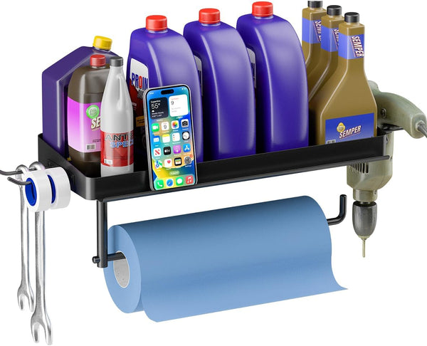 Garage Shop Paper Towel Holder Wall Mount, Garage Organization Paper Towel Phone