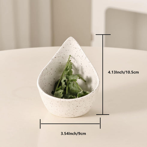 Dneuoir Herb Stripper Bowl, Ceramic Herb Peeling Bowl, Kitchen Herbs Leaf Stripping Tool, Pottery Herb Peeler for Kale