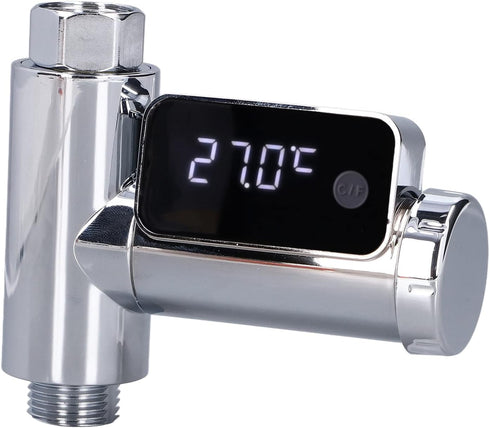 Fdit Instant-Read Shower Thermometer for Kids & Adults, G1/2 Faucet Thermometer with LED Digital Display for Home