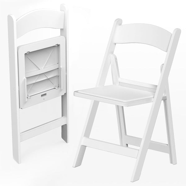 Allpop 2 Pack Resin Folding Chair with Vinyl Padded Seat, 550LB Capacity, Commercial
