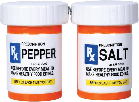 Pacific Giftware RX Pharmacy Prescription Bottles Ceramic Magnetic Salt and Pepper Shaker Set