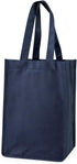 True Wine Tote Bag, 4 Bottle Carrier with Dividers, Reusable Wine Bags, Blue, Set of 1