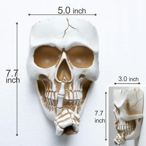 White Skull Planter Pot for Outdoor Plants, Halloween Vase, Goth Flower Pot, Day of The Dead Decor