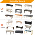 Fuloon Stretch Jacquard Dining Bench Cover - Anti-Dust Removable Bench Slipcover Washable Seat Cushion Protector