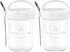 Povinmos 2Pack Handle,14 oz Overnight Oats Containers with Lids and Airtight Oatmeal Container,Mason Jars with Lid