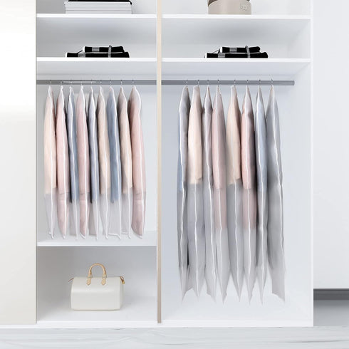 Univivi Clear Garment Bags for Hanging Clothes, 60 Inch Clear Dress Bags, 6 Pack Suit Cover for Long Gown