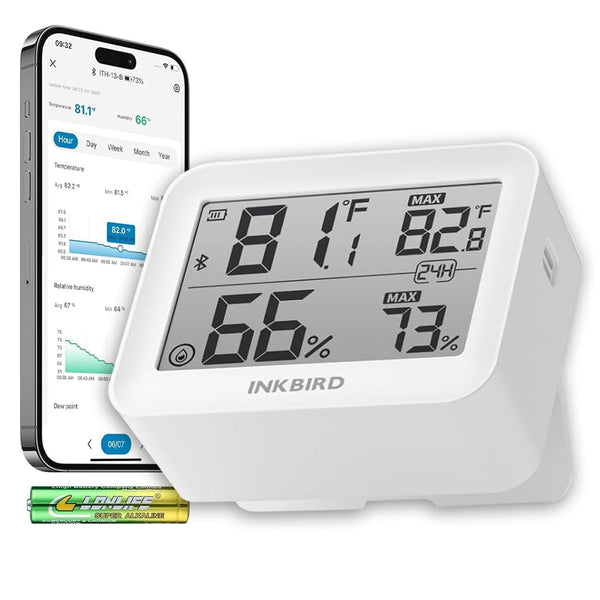 Temperature Hygrometer Monitor, Hygrometer Thermometer, Remote APP Control Greenhouse Accessories Room Temperature