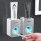 Toothpaste Dispenser - 2 PCS Automatic Squeezer for Kids & Family, Wall Mount Bathroom Accessories, Grey