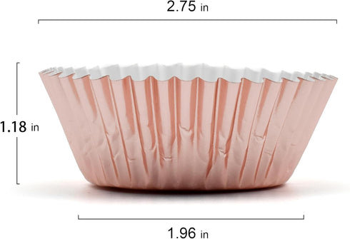 200 Pcs Rose Gold Foil Cupcake Liners Standard Baking Cups Muffin Paper Cases by MODENGKONGJIAN