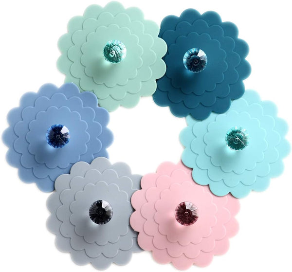 Set of 6 Extra Large Silicone Cup Lids, Universal Camping Mug Covers, Assorted Colors