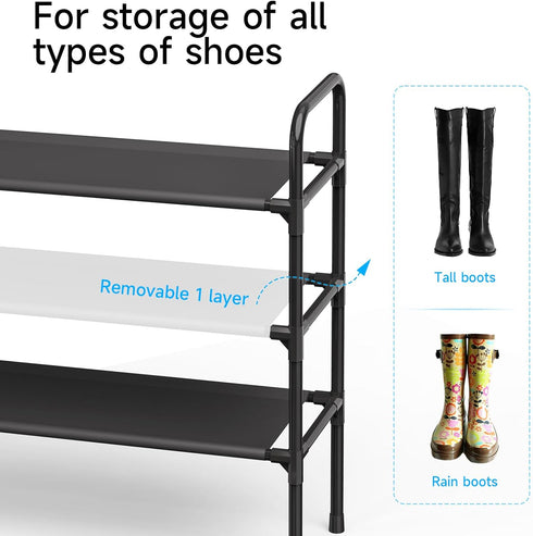Closet 3 10.8 40.2 25.8 Long Shoe Rack for - Tier Shoe Organizer Storage for Entryway, Front Door Entrance, Metal