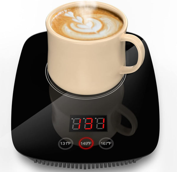 Coffee Mug Warmer with 3 Temperature Settings, Adjustable Beverage Warmer with Auto Shut Off (Without Mug)