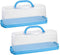 2 Pack Plastic Loaf Cake Storage Container, Bread Keeper for Banana and Pumpkin Bread, Blue