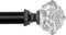 TONIAL Decorative Curtain Rods, 32 to 58 Inch, Black with Translucent Diamond Finial