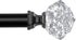 TONIAL Decorative Curtain Rods, 32 to 58 Inch, Black with Translucent Diamond Finial