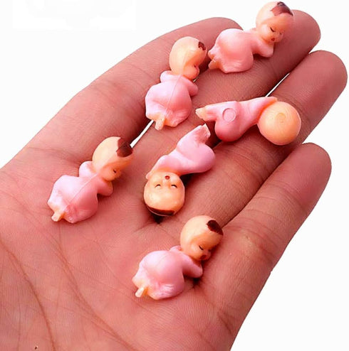 72pcs Mini Plastic Baby Favor Supplies for Baby Shower, 1 Inch Party Cake Babies (Pink)