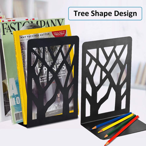 3 Book Ends, Bookends, Bookends for Shelves, Bookend, Book Ends for Heavy Books, Black Metal Book Shelf Holder Home