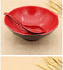 JapanBargain 4623, 12 Pack Chinese Soup Spoons, Black and Red, 6.5 Inch Wonton and Rice Spoons