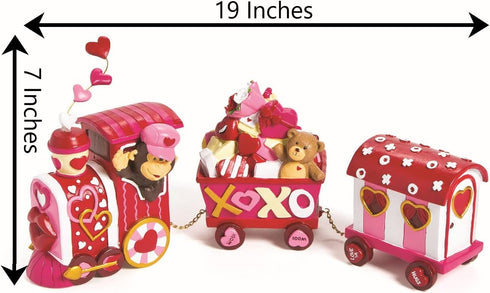 3 Set Valentine Tabletop Love Express Train - Cute Piece - Valentine's Day Home Decor and Centerpieces