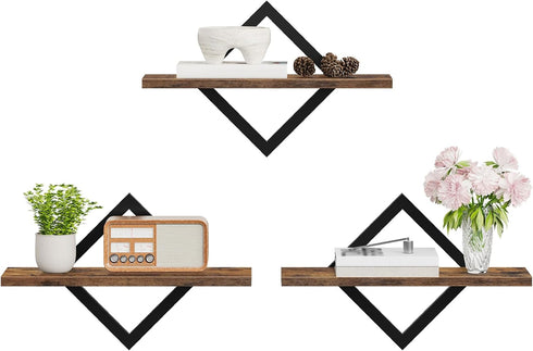 Set 3 TBJ03P3BF CHOEZON Floating Shelves for Wall, of Hanging Shelves, Wall Decor Display Shelves for Living Room