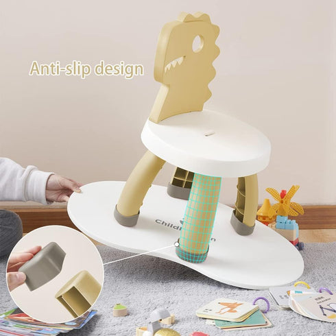 2+ Toddler Chair,Plastic Kids Dino Chair,Sturdy Durable and Lightweight Toddler's Activity Chairs,Anti-Slip Ergonomic
