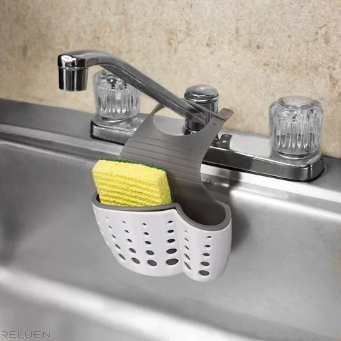5.7 3.22 2.2" Silicone Sponge Holder For Kitchen Sink - Over The Faucet Sink Sponge Holder Hanging, x x Convenient Size