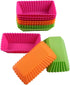 Webake Jumbo Cupcake Liners - Rectangular 4.3 Inch Silicone Baking Cups, Reusable Muffin Cups (Pack of 12)