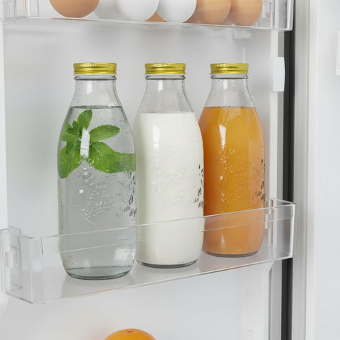 4 Pack 32 oz ZOOFOX Glass Milk Bottle with Lids, Vintage Milk Container for Refrigerator, Glass Juice Bottles, Reusable