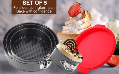 Premium Springform Pan Set - 4, 7, 9, 10 Inches Round Cake Pans with Removable Bottom