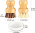 Bamboo Dish Brush with Ceramic Dish, Natural Bristle Palm Brush Pot Scrubber for Kitchen Sink, Cast Iron Pans - 2 Pack