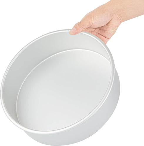 Met Lux 10 x 3 Inch Straight-Sided Baking Tin, 1 Round Cake Pan - Oven-Ready, Freezable, Anodized Aluminum for Baking