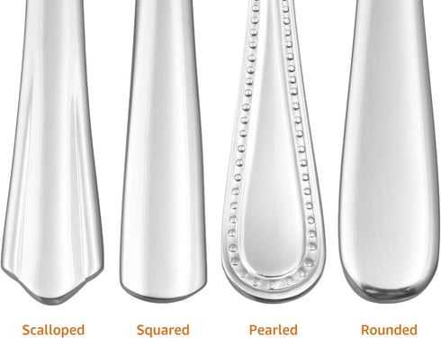 Amazon Basics Stainless Steel Dinner Knives, Round Edge, Pack of 12, Dishwasher Safe, Silver