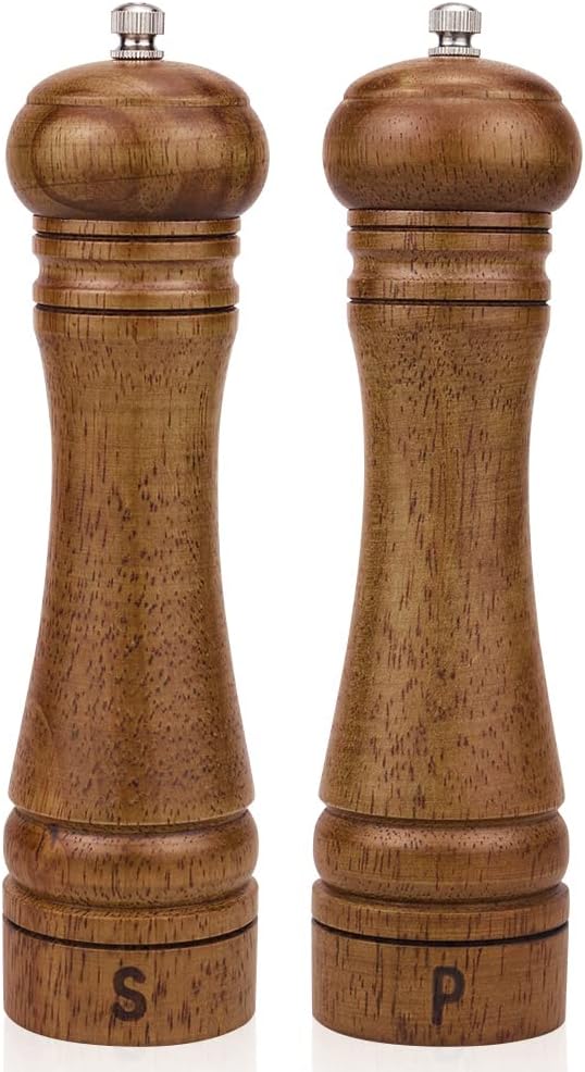 XWXO Wood Salt and Pepper Grinder Set, Salt Mill Pepper Grinder Set,