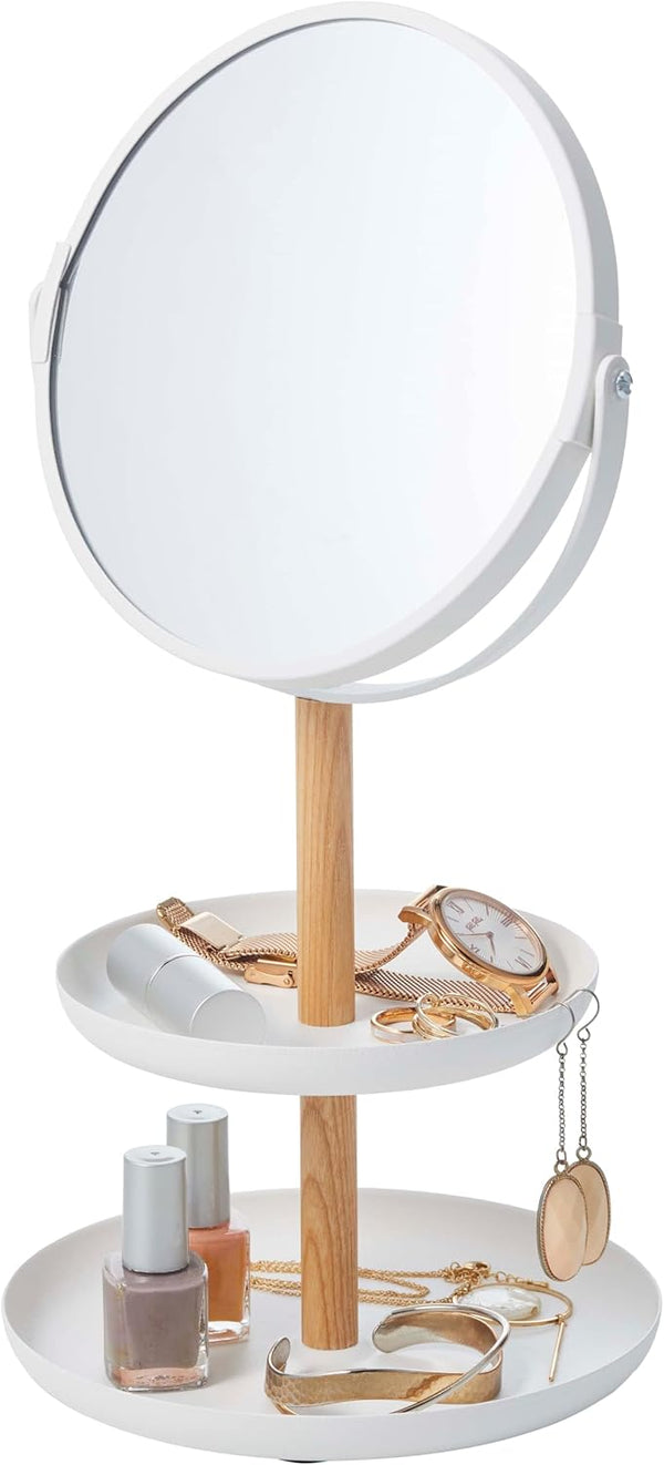 YAMAZAKI home Tosca Accessory Trays/Mirror, White