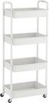 MOYIPIN 4-Tier Plastic Rolling Utility Cart with Handle,Utility Storage Cart for Office, Living Room, Kitchen,Movable