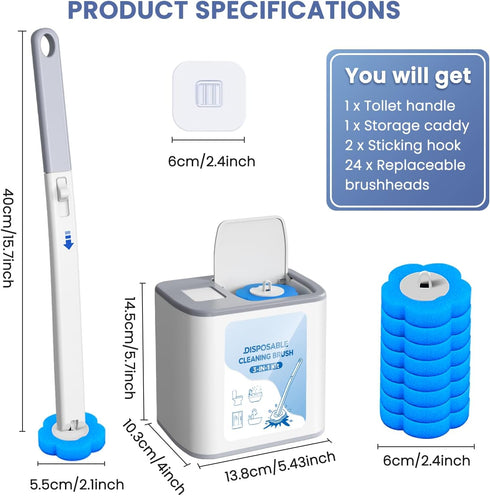 XJDR 2026 Disposable Toilet Brush Cleaning System with Aromatherapy Refills (Ocean, Lemon, Lavender) Includes Cleaning