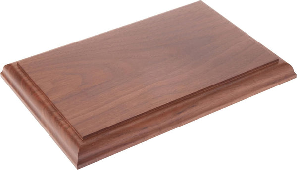 Plymor Solid Walnut Rectangular Wood Display Base with Ogee Edge, 8.875" W