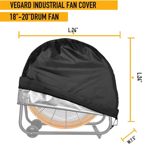 VEGARD Industrial Fan Cover, Outdoor Fan Cover, Heavy Duty Waterproof&Dustproof Cover for 18"&20" High Velocity Floor Fan, Drum Fan, High Speed Blower,Suitable for indoor and outdoor