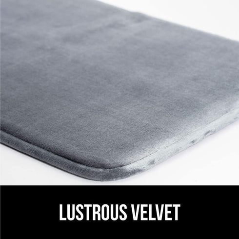 GORILLA GRIP Memory Foam Bath Rugs, Soft Absorbent Velvet Bathroom Mats, Machine Washable, 24x17 Mat, Graphite Gray
