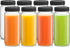 JoyJolt Glass Juice Bottles, 16 oz Glass Bottles with Caps. Set of