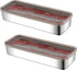 2 Pack Bacon Keeper Container, Cheese Container for Fridge, Stainless Steel Deli Containers with Lids for Refrigerator